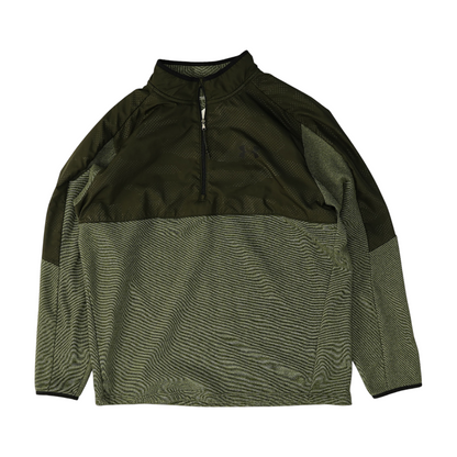 Green Color Block 1/4 Zip Pullover