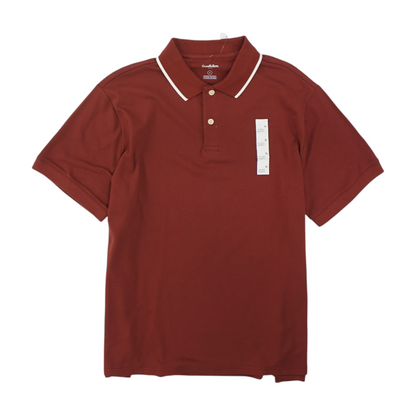 Brown Solid Short Sleeve Polo