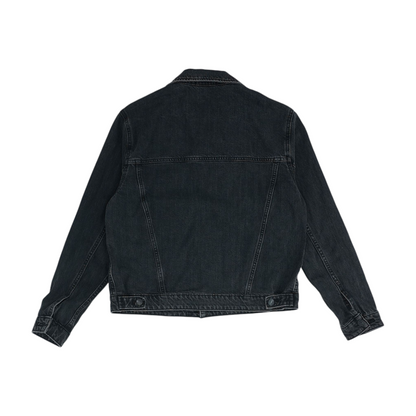 Black Solid Denim Jacket