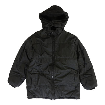 Black Solid Puffer Jacket