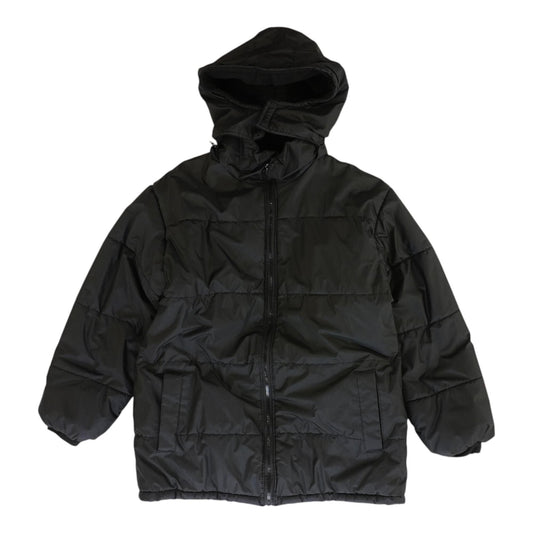 Black Solid Puffer Jacket