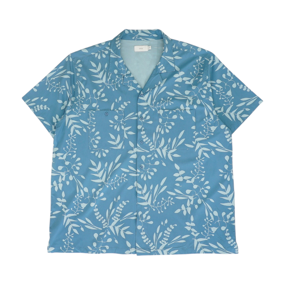 Blue Print Short Sleeve Button Down
