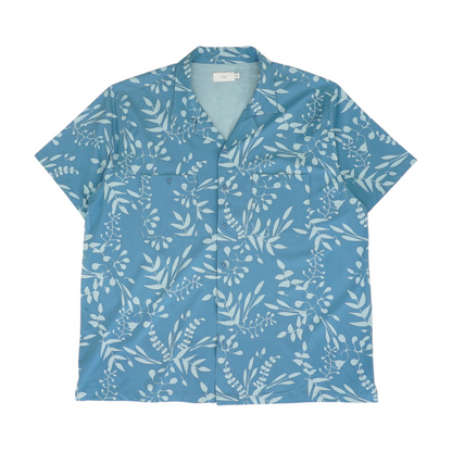 Blue Print Short Sleeve Button Down