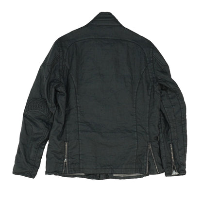 Black Zip & Snap Front Motocross Jacket