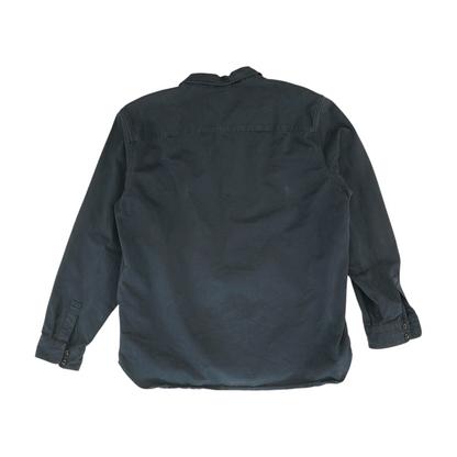 Navy Tall Solid Long Sleeve Button Down