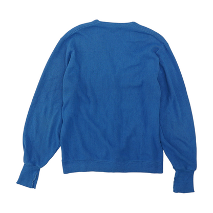 Vintage Blue Solid Pullover Sweater