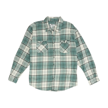 Green Plaid Flannel Button Down