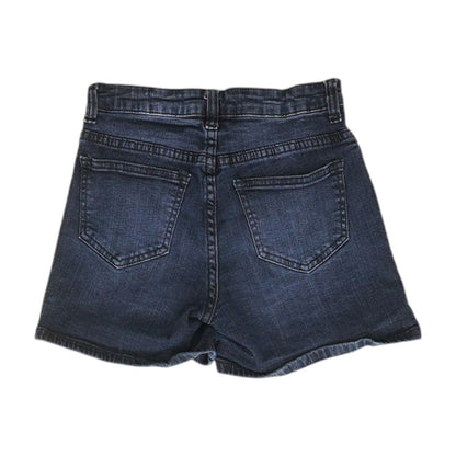 Navy Solid Denim Shorts