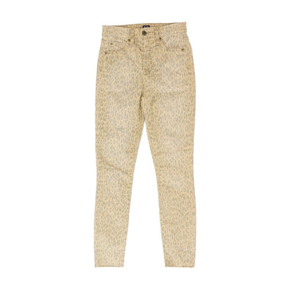 Tan Animal Print Mid Rise Skinny Leg Jeans
