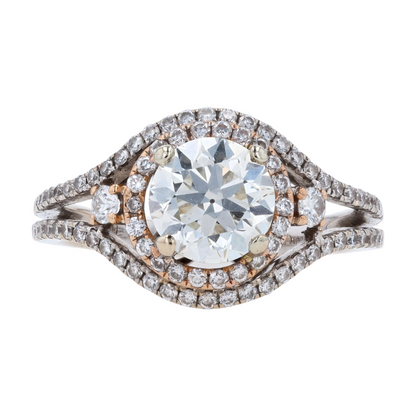 1 3/4 ctw 18K Two-Tone Gold Diamond Engagement Ring