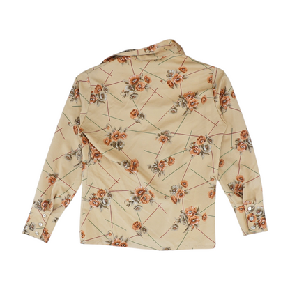 Vintage Tan Floral Long Sleeve Button Down