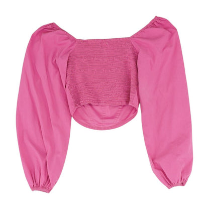 Pink Solid Cropped T-Shirt