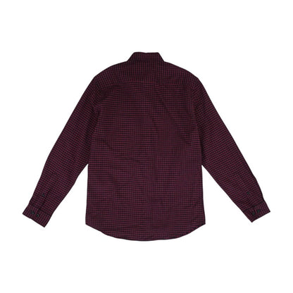 Burgundy Check Flannel Button Down