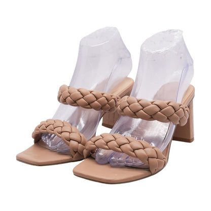 Beige Block Heels