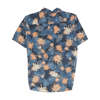 Blue Floral Short Sleeve Button Down
