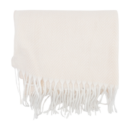 Beige Chevron 100% Polyester Scarf