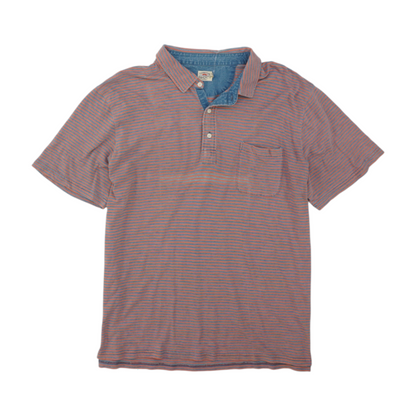 Blue Striped Short Sleeve Polo