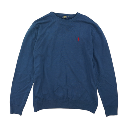 Blue Solid Pullover Sweater