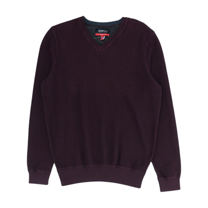 Burgundy Solid Pullover Sweater
