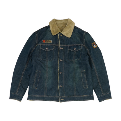 Blue Solid Denim Jacket