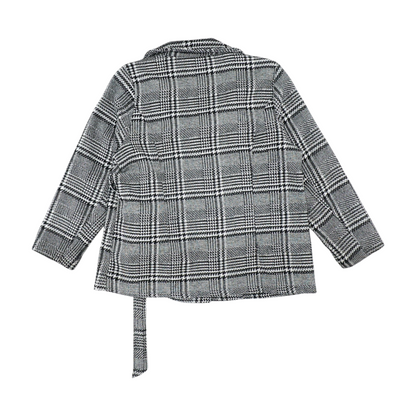 Black Plus Houndstooth Coat