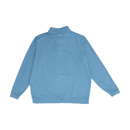 Blue Solid 1/4 Zip Pullover