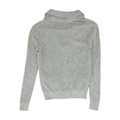 Gray Solid Cardigan Sweater