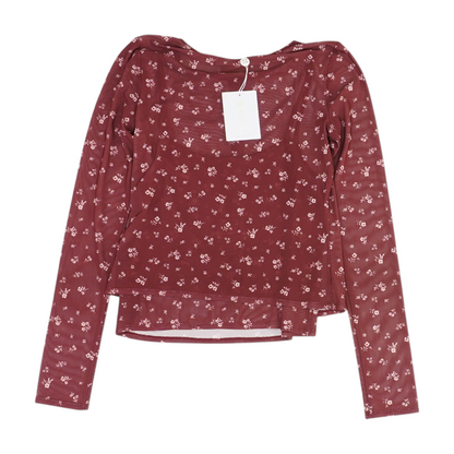 Burgundy Floral Blouse