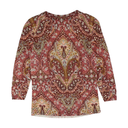 Pink Petite Abstract Pullover Sweater