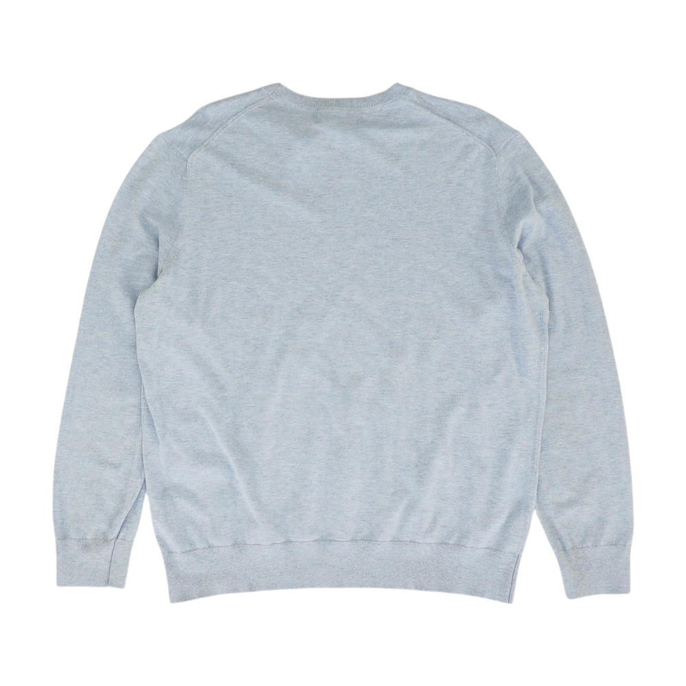 Blue Solid Pullover Sweater
