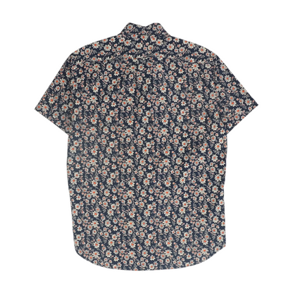 Navy Floral Short Sleeve Button Down