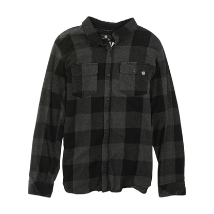 Black Plaid Flannel Button Down