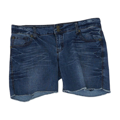 Blue Solid Denim Shorts