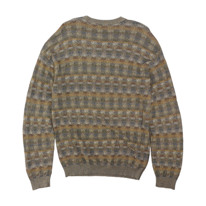 Vintage Brown Tall Check Pullover Sweater