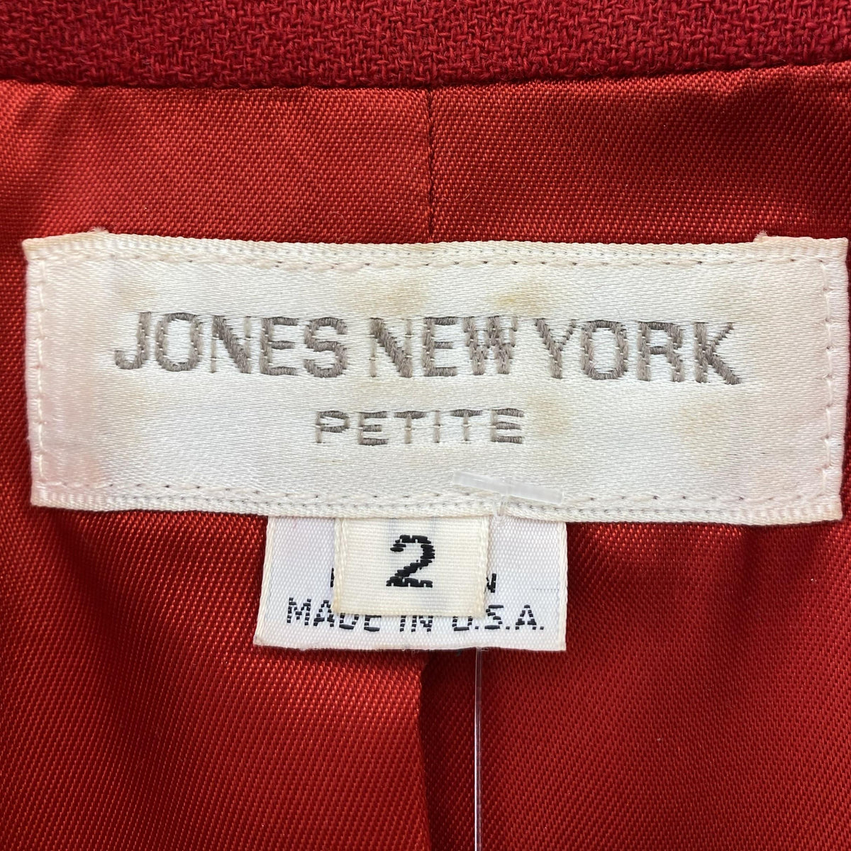 Jones New York Vintage Red Solid Blazer – Image 3