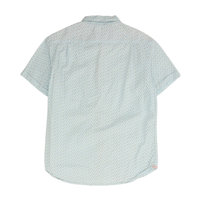 Blue Print Short Sleeve Button Down