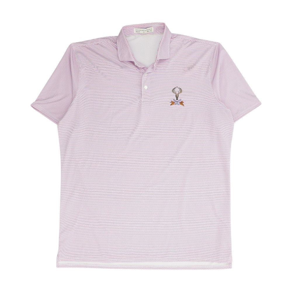 Holderness & Bourne Pink Print Short Sleeve Polo – Image 1