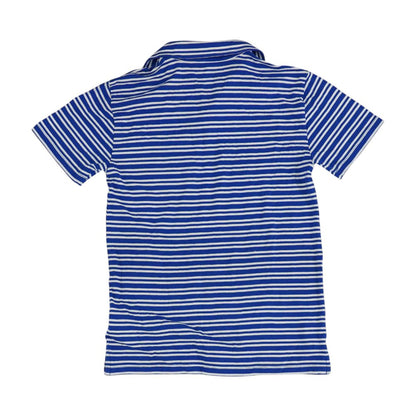 Blue Striped Short Sleeve Polo