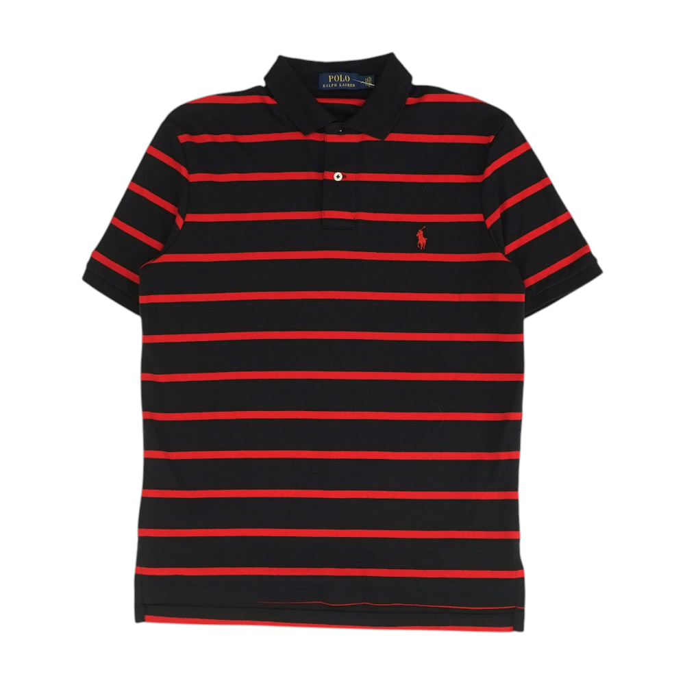 Black Striped Short Sleeve Polo
