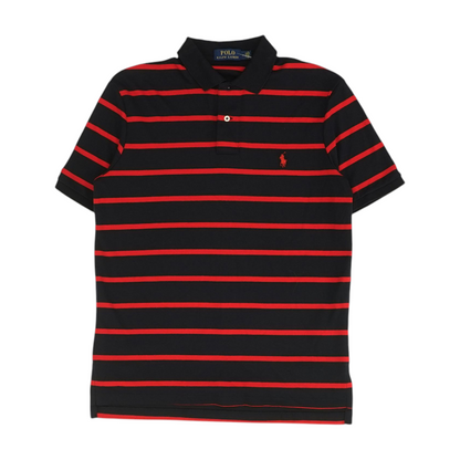 Black Striped Short Sleeve Polo