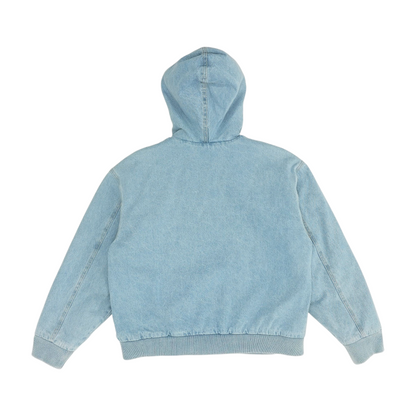 Blue Solid Denim Jacket