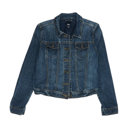 Blue Solid Denim Jacket