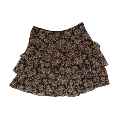 Purple Floral Mini Skirt