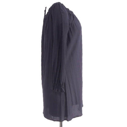 Black Solid Midi Dress