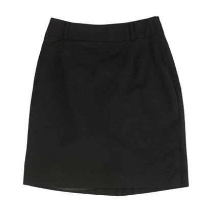 Black Solid Midi Skirt