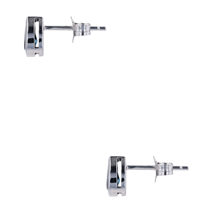 3/8 ctw 10K White Gold Blue Topaz Stud Earrings – Image 2