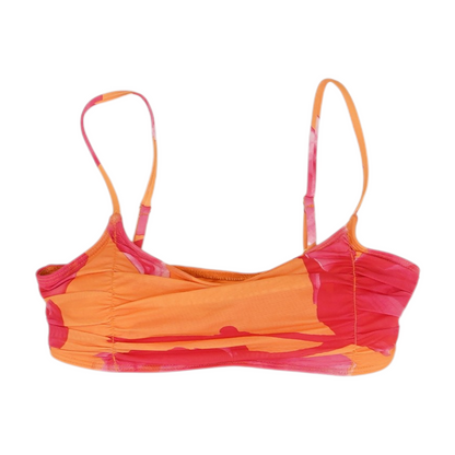 Orange Print Swim Top