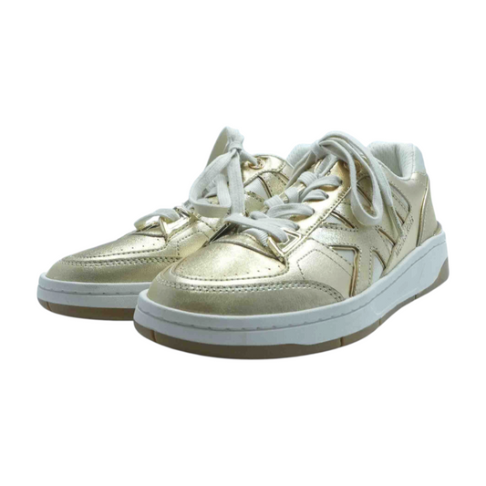 Gold Low-Top Athletic Shoes