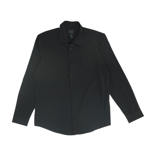 Black Solid Long Sleeve Button Down