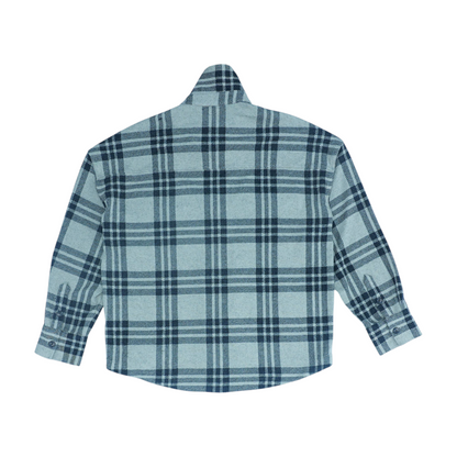 Gray Plaid Flannel Button Down